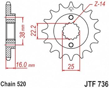 JT Sprockets JTF736.15 15T Steel Front Sprocket : Amazon.co.uk